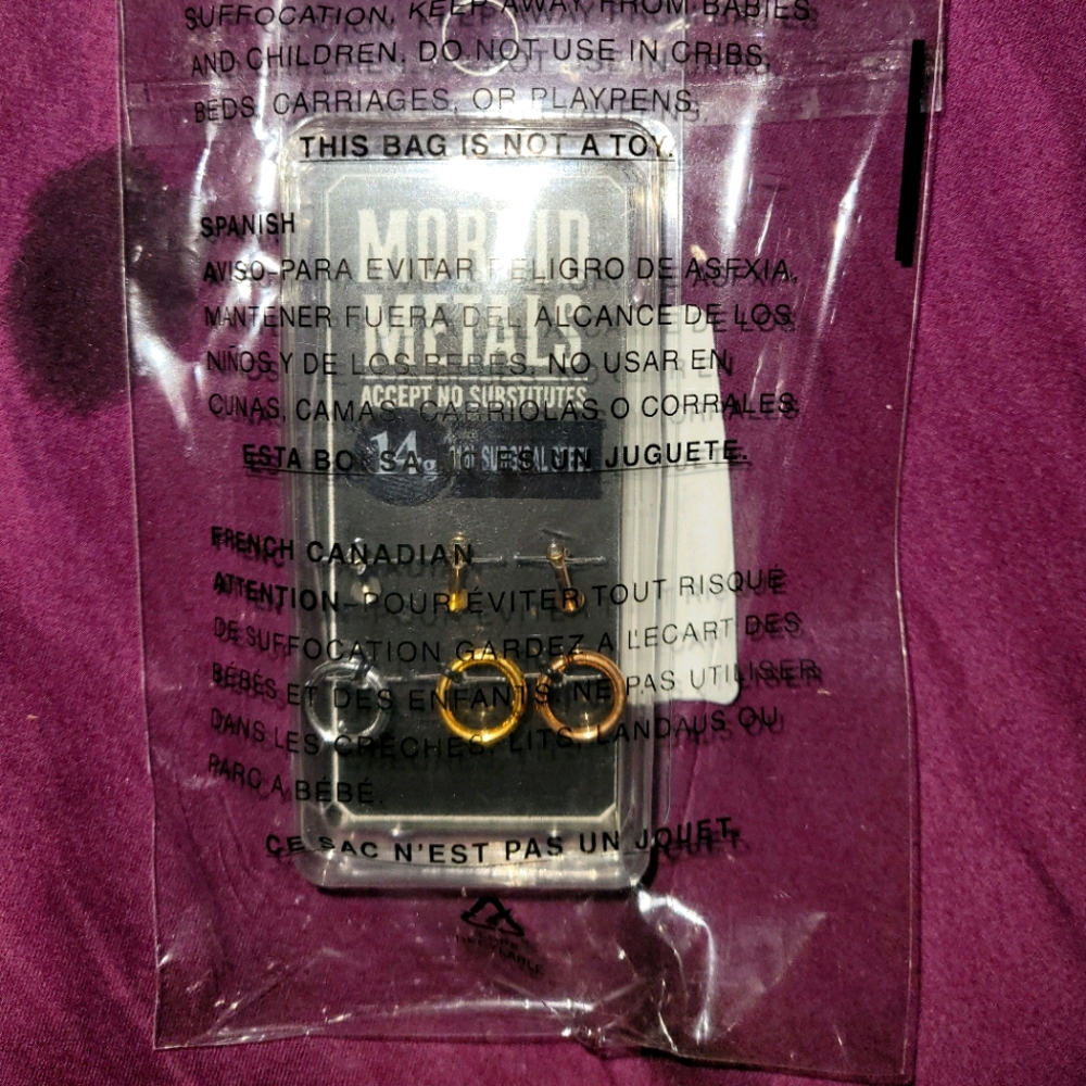14g gauge 3x rings 3x studs brand new